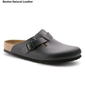 Birkenstock Black Boston Oiled Leather Clogs 38/8